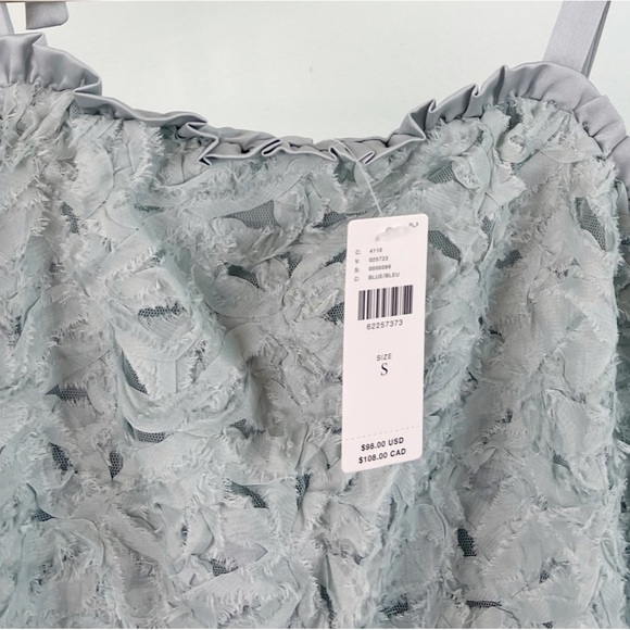 NWT Anthropologie Maeve Textured Peplum Tie Sleeve Tank Top in Blue - Picture 5 of 7
